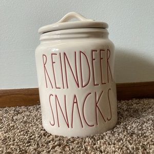 Rae Dunn Christmas “Reindeer Snacks” Canister 🦌